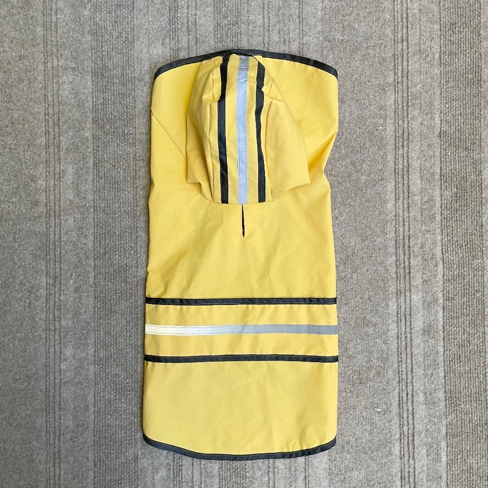 Yellow & Black Raincoat With Reflective for Dogs In Size Medium - Picture 2 of 9